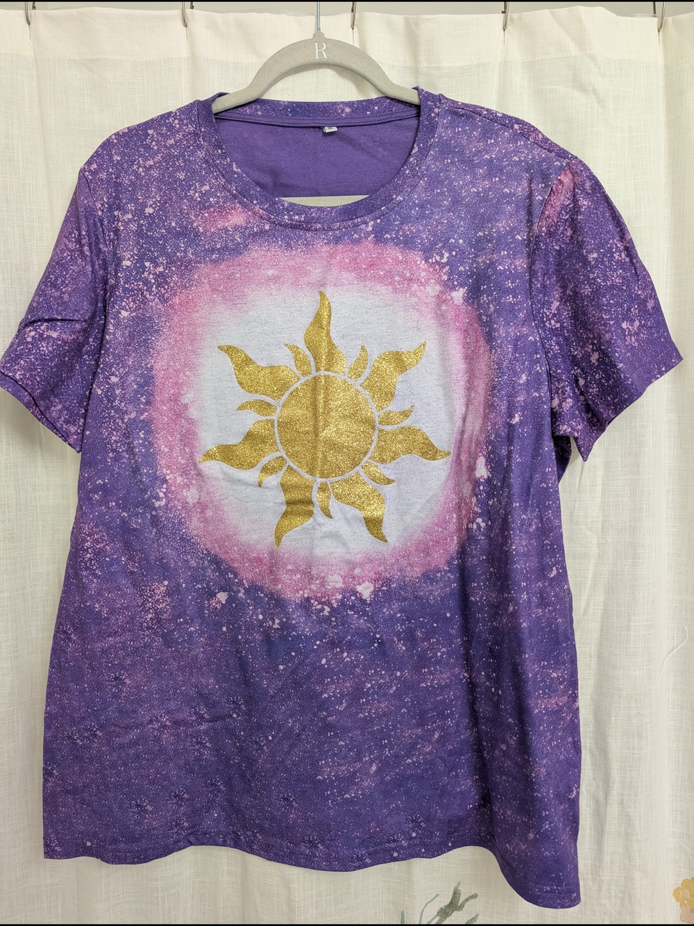Rapunzel Inspired Lantern Sun Galaxy Graphic Tee Purple XL Fantasy Shirt